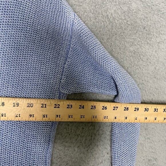 Polo Ralph Lauren womens linen knit blue sweater crewneck pullover side slit XL - Picture 7 of 7